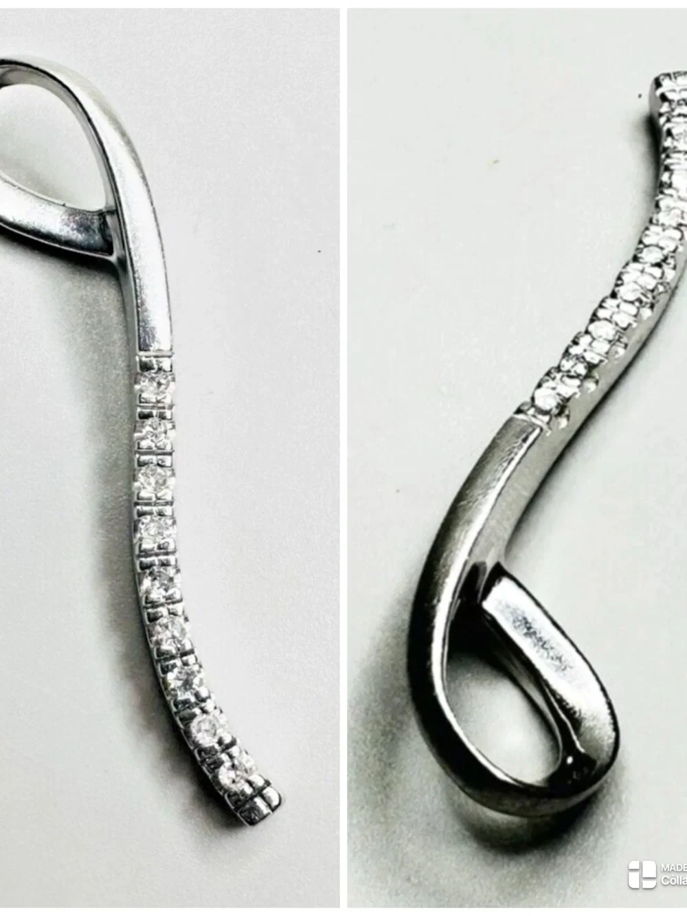 10k White Gold Journey Diamond Pendant